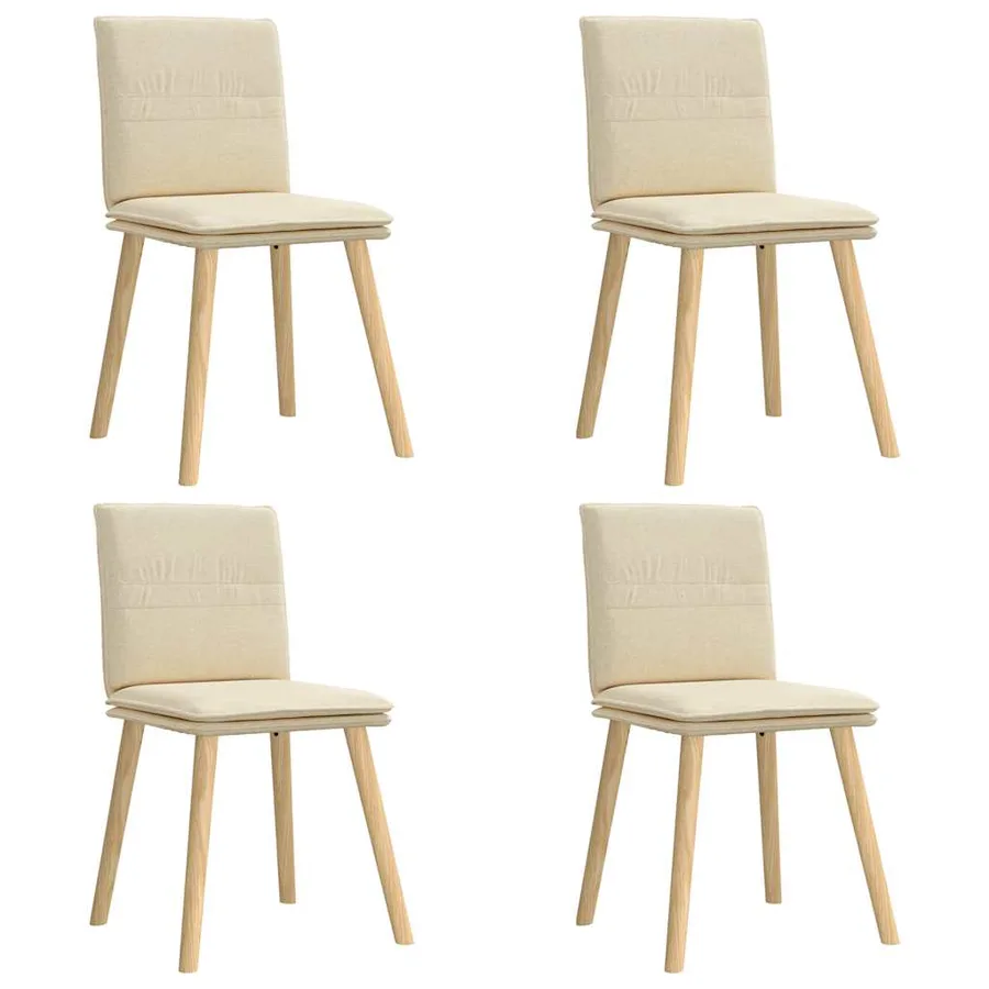 Chaises à manger lot de 4 crème tissu - 2