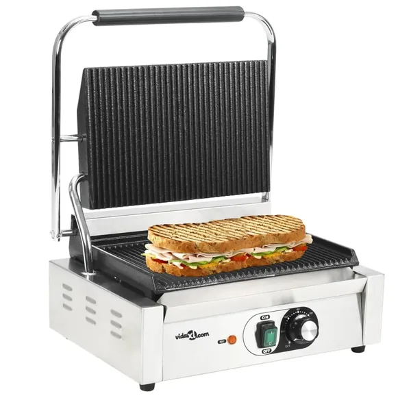 Grill rainuré pour panini 2200 W 43x30,5x20 cm
