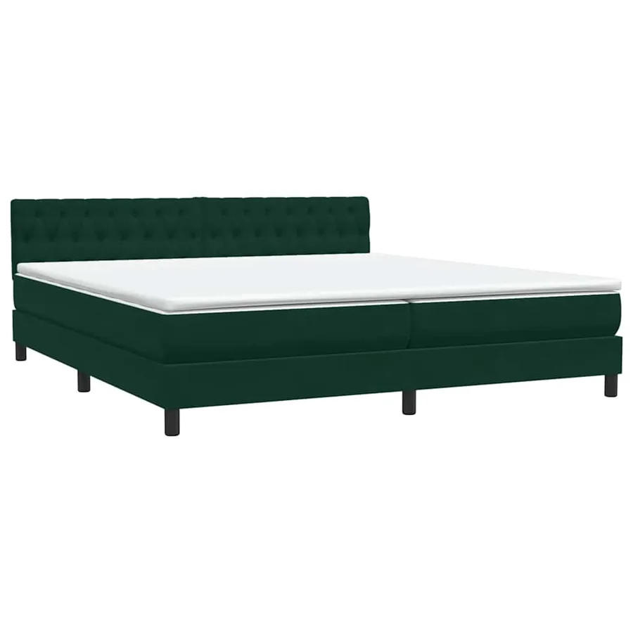 Sommier à lattes de lit et matelas vert foncé 180x220cm velours - 4