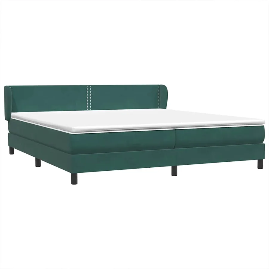 Sommier à lattes de lit et matelas vert foncé 180x220cm velours - 4