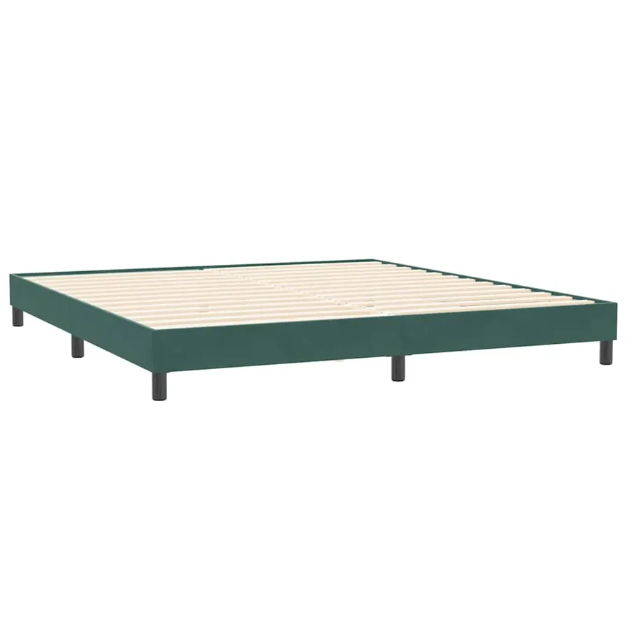 Sommier à lattes de lit et matelas vert foncé 180x220cm velours - 5
