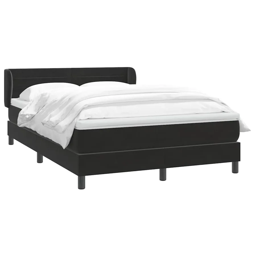 Sommier à lattes de lit avec matelas noir 160x220 cm velours - 3