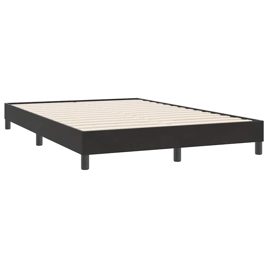 Sommier à lattes de lit avec matelas noir 160x220 cm velours - 5