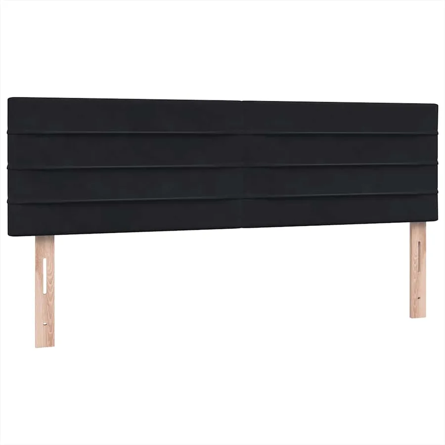 Sommier à lattes de lit avec matelas noir 160x220 cm velours - 8