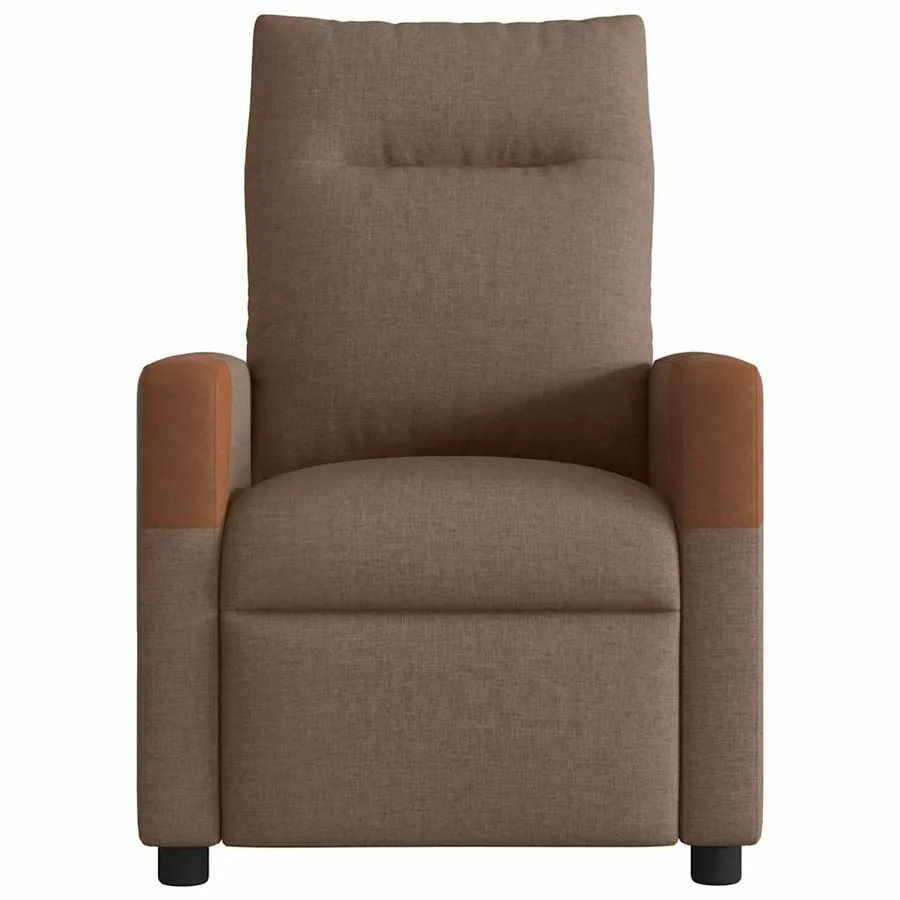 Fauteuil inclinable de massage électrique marron tissu - 5