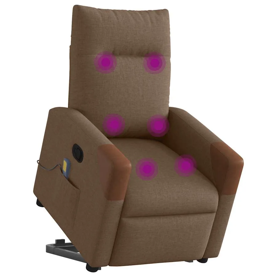 Fauteuil de massage inclinable Marron Tissu - 3