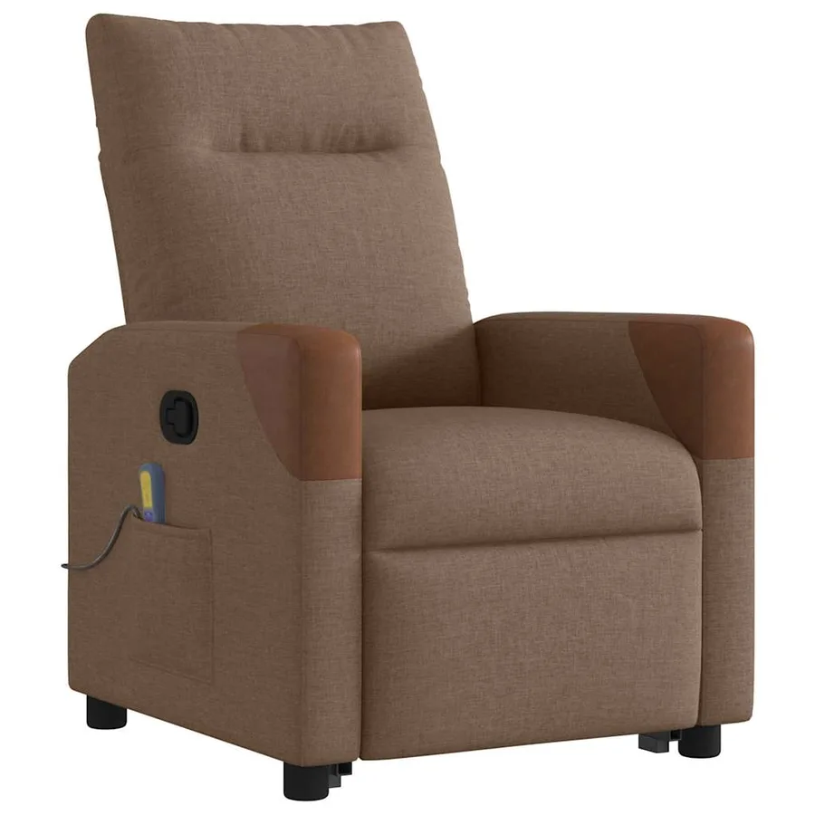 Fauteuil de massage inclinable Marron Tissu - 4