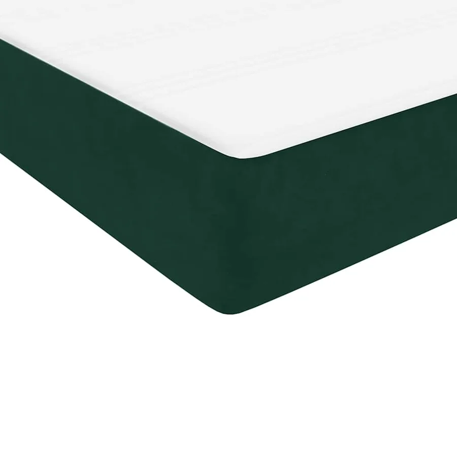Sommier à lattes de lit et matelas vert foncé 200x220cm velours - 9