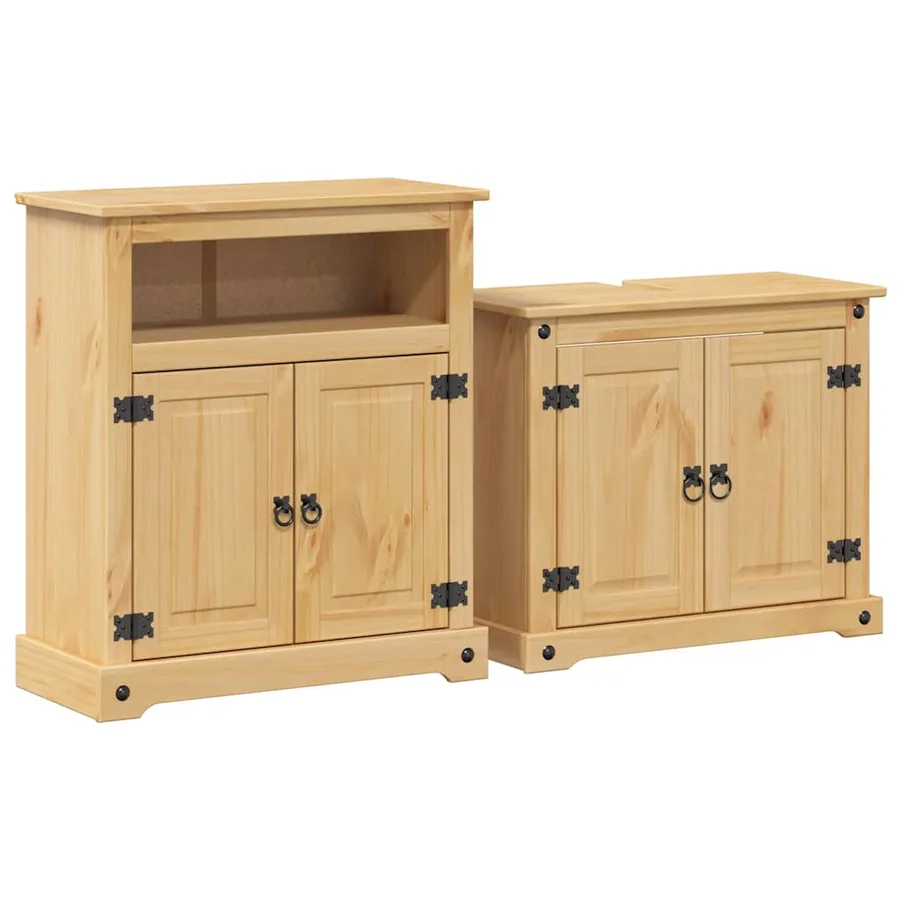 Ensemble de meubles salle de bain 2 pcs Corona bois pin massif - 2