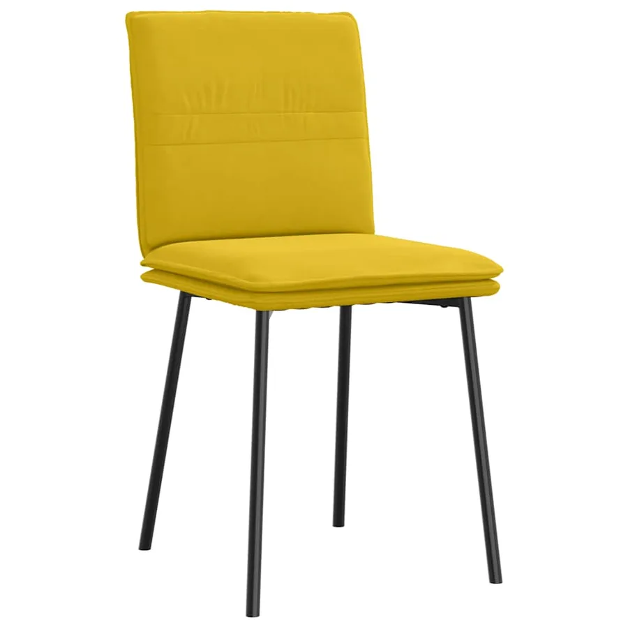 Chaises à manger lot de 2 Jaune Velours - 3
