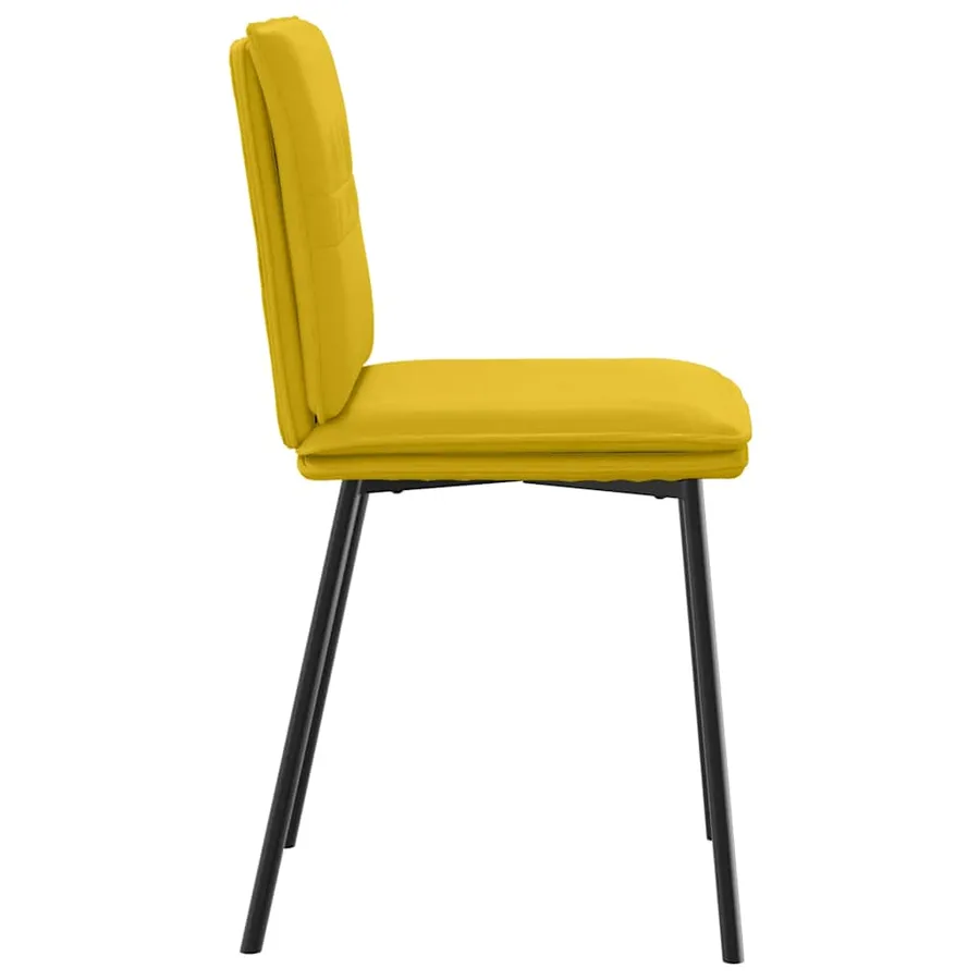 Chaises à manger lot de 2 Jaune Velours - 5