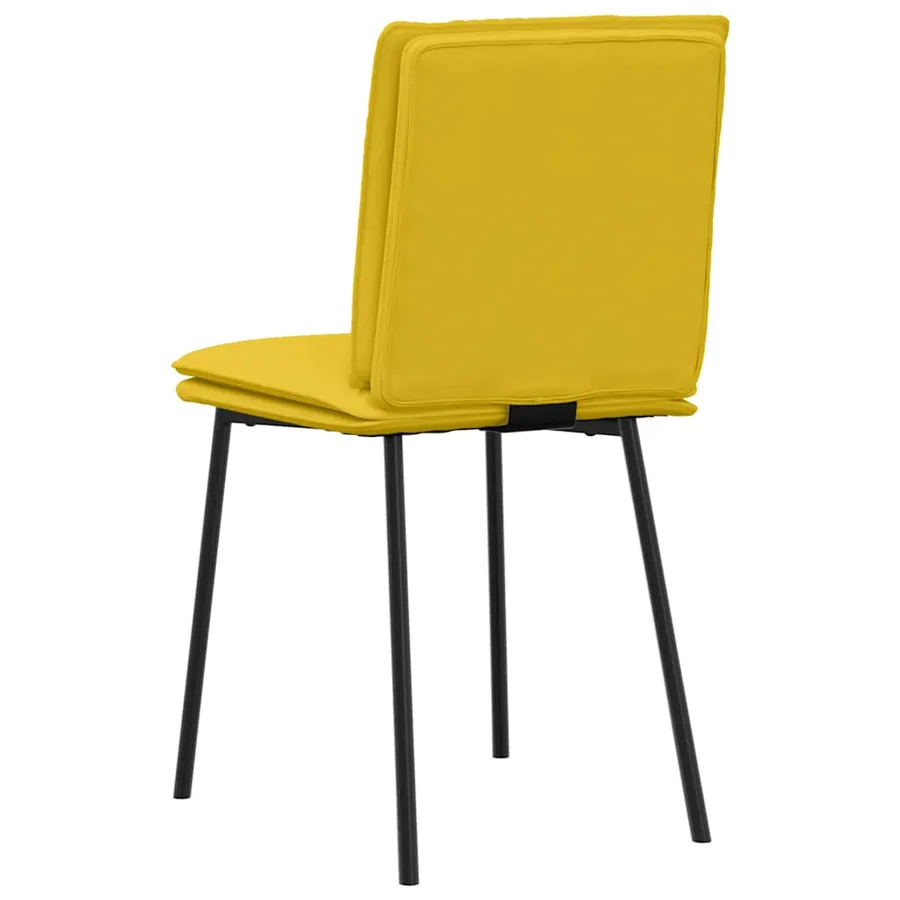 Chaises à manger lot de 2 Jaune Velours - 6