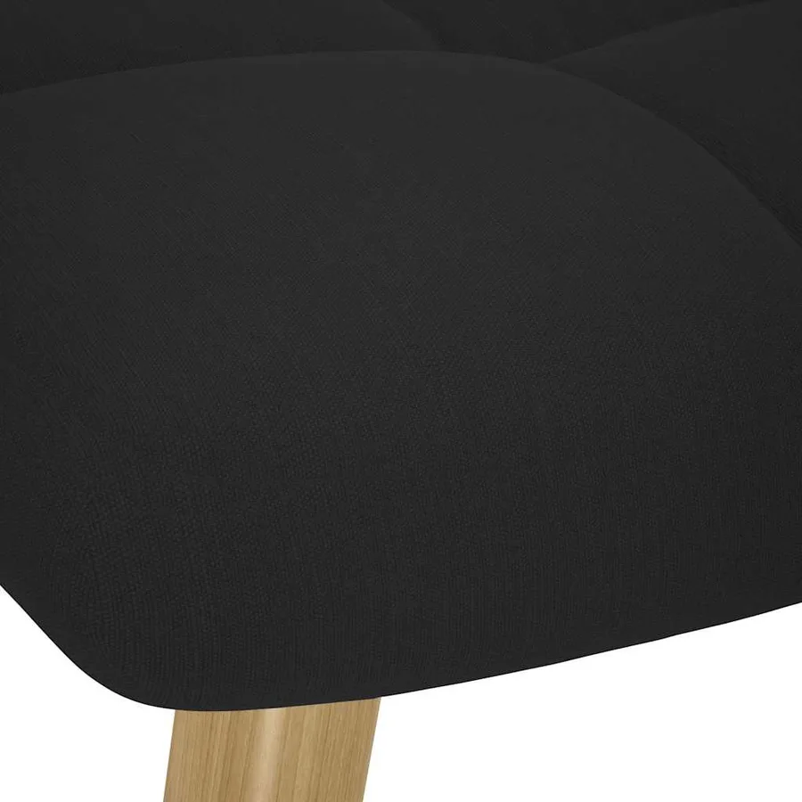 Chaise de relaxation avec repose-pied Noir Tissu - 9
