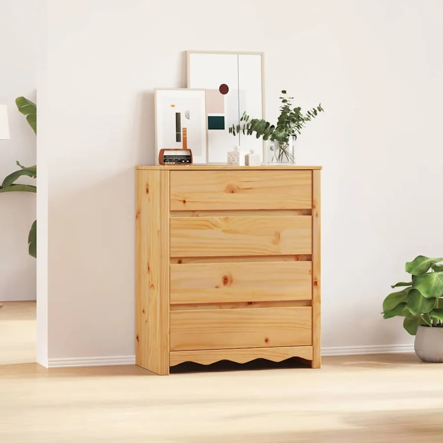 Commode Drammen Chêne 76,5 x 40 x 91 cm Bois de pin massif