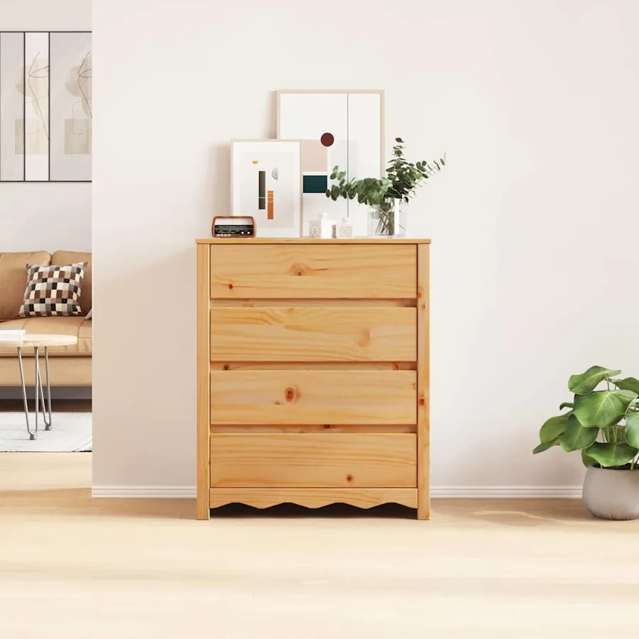 Commode Drammen Chêne 76,5 x 40 x 91 cm Bois de pin massif - 4