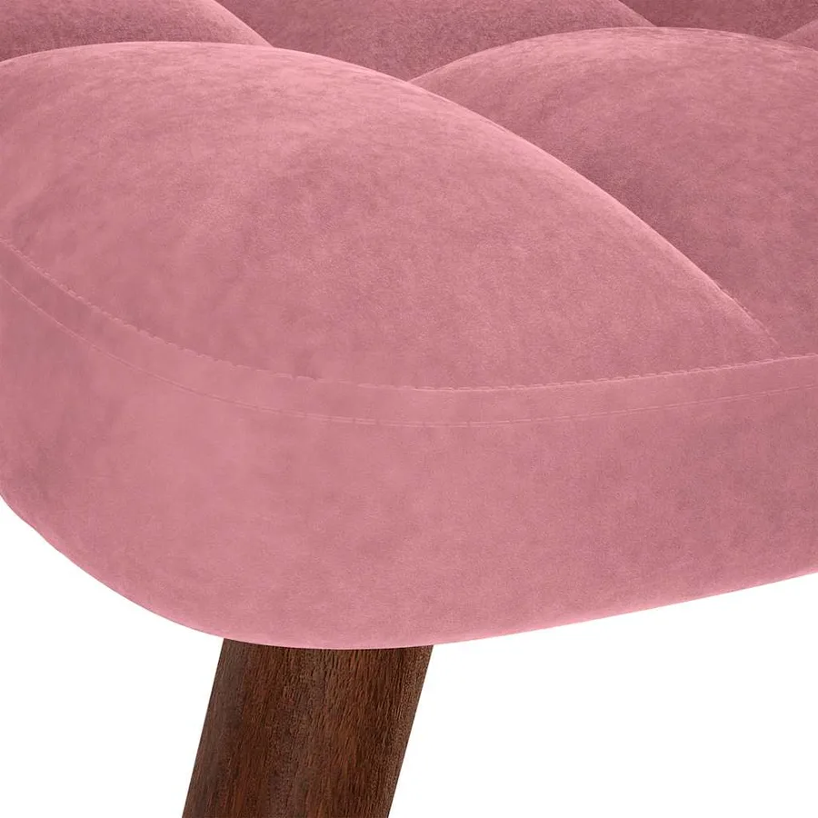 Chaise de relaxation avec tabouret Rose Velours - 9