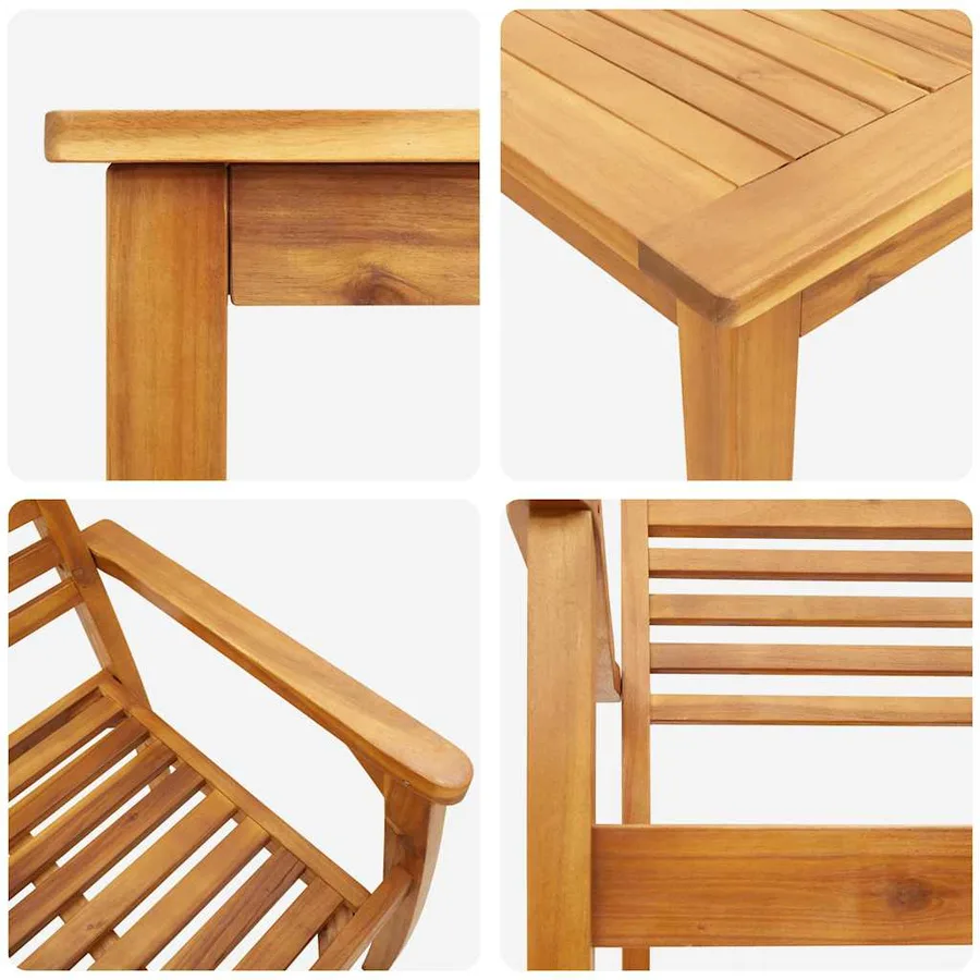Ensemble de salle à manger pour jardin 5 pcs Marron - 8