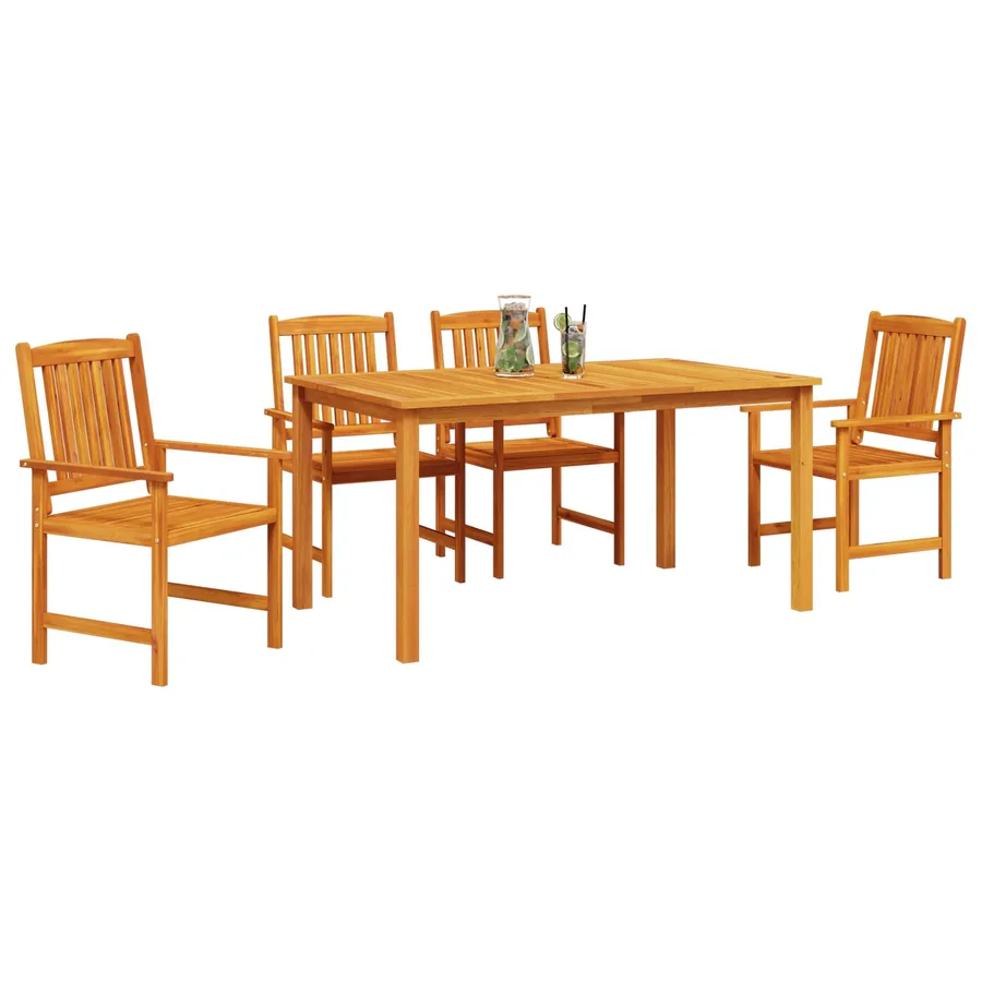 Ensemble de salle à manger pour jardin 5 pcs Marron - 3
