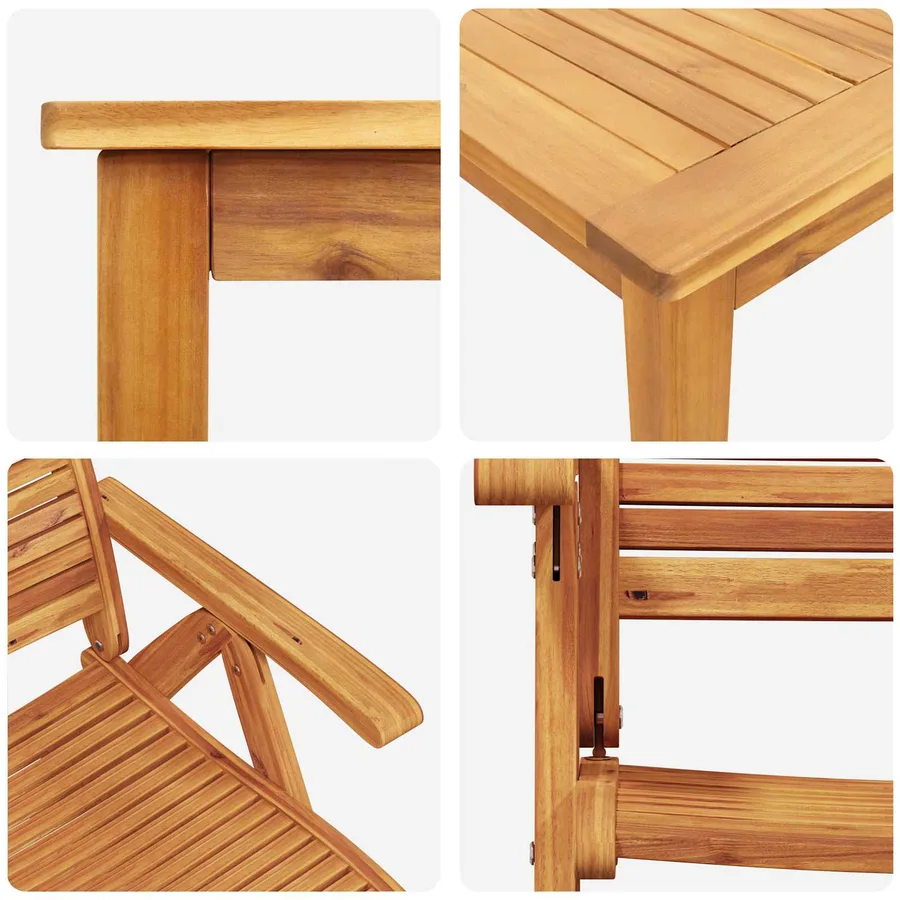Ensemble de salle à manger pour jardin 7 pcs Marron - 4