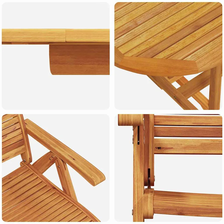 Ensemble de salle à manger pour jardin 7 pcs Marron - 11