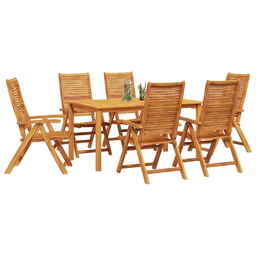 Ensemble de salle à manger pour jardin 7 pcs Marron - 3
