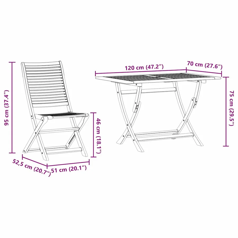 Ensemble de salle à manger pour jardin 7 pcs Marron - 13