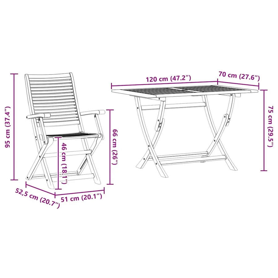 Ensemble de salle à manger pour jardin 7 pcs Marron - 13