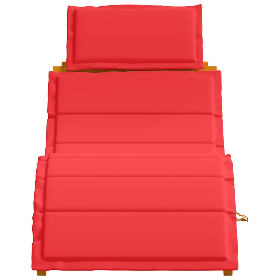 Transat avec coussin 2 pcs Rouge Bois d'Acacia Massif - 6