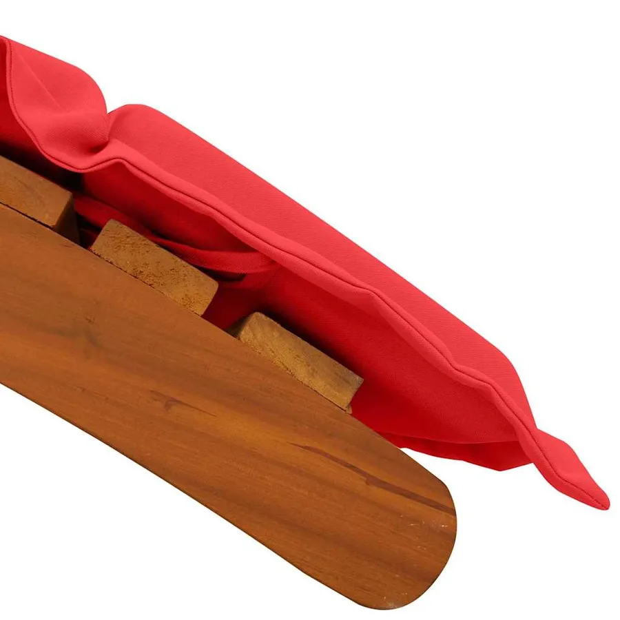 Transat avec coussin 2 pcs Rouge Bois d'Acacia Massif - 8