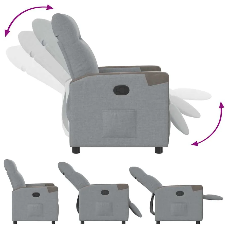 Fauteuil inclinable Gris clair Tissu - 6