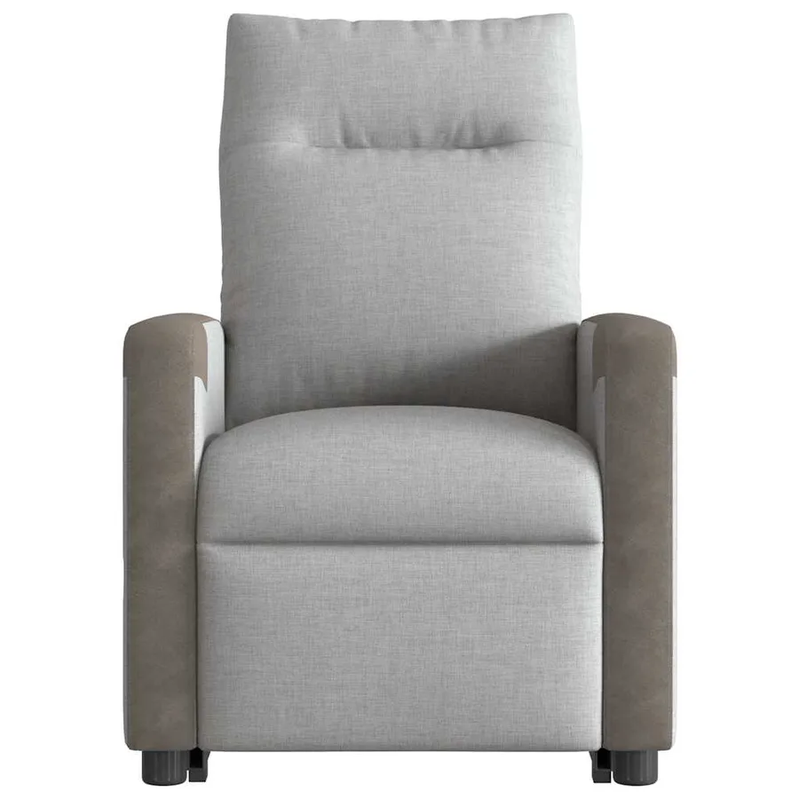 Fauteuil inclinable de massage électrique gris nuage tissu - 5