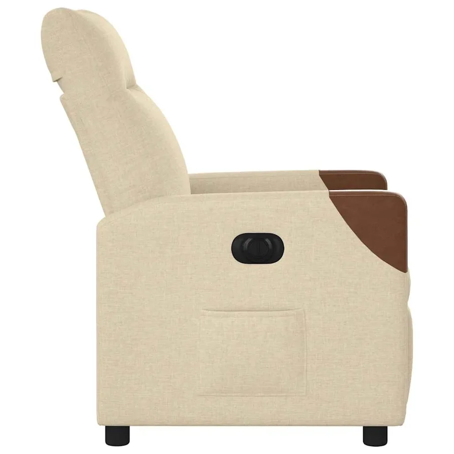Fauteuil inclinable électrique Crème Tissu - 6
