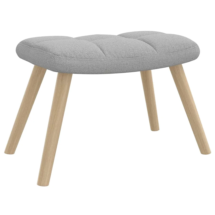 Chaise de relaxation avec repose-pieds gris nuage tissu - 5