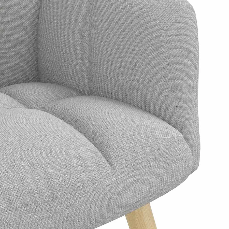 Chaise de relaxation avec repose-pieds gris nuage tissu - 8