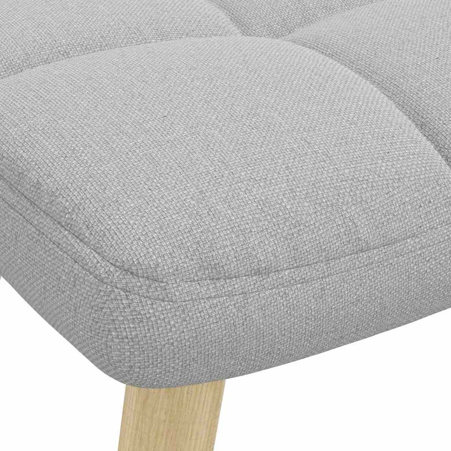 Chaise de relaxation avec repose-pieds gris nuage tissu - 9