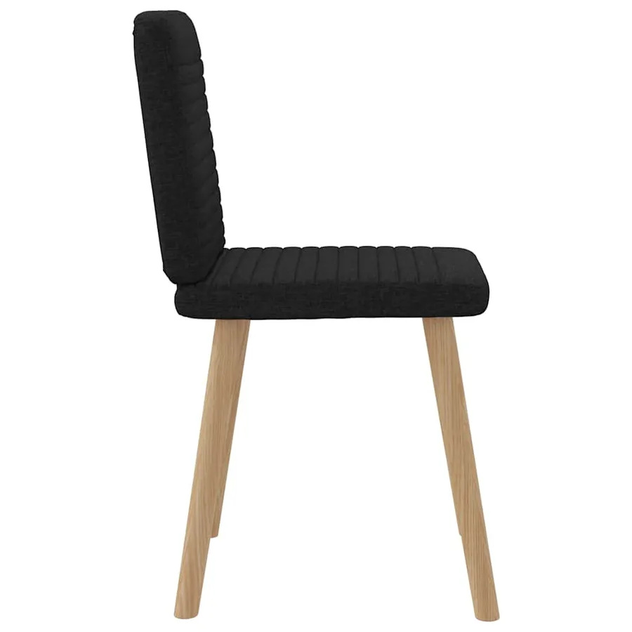 Chaises à manger lot de 6 noir tissu - 5