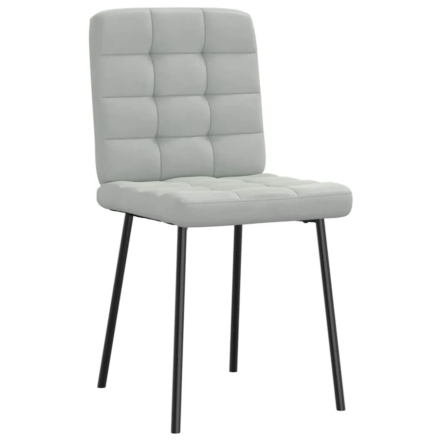 Chaises à manger lot de 4 Gris clair Velours - 3
