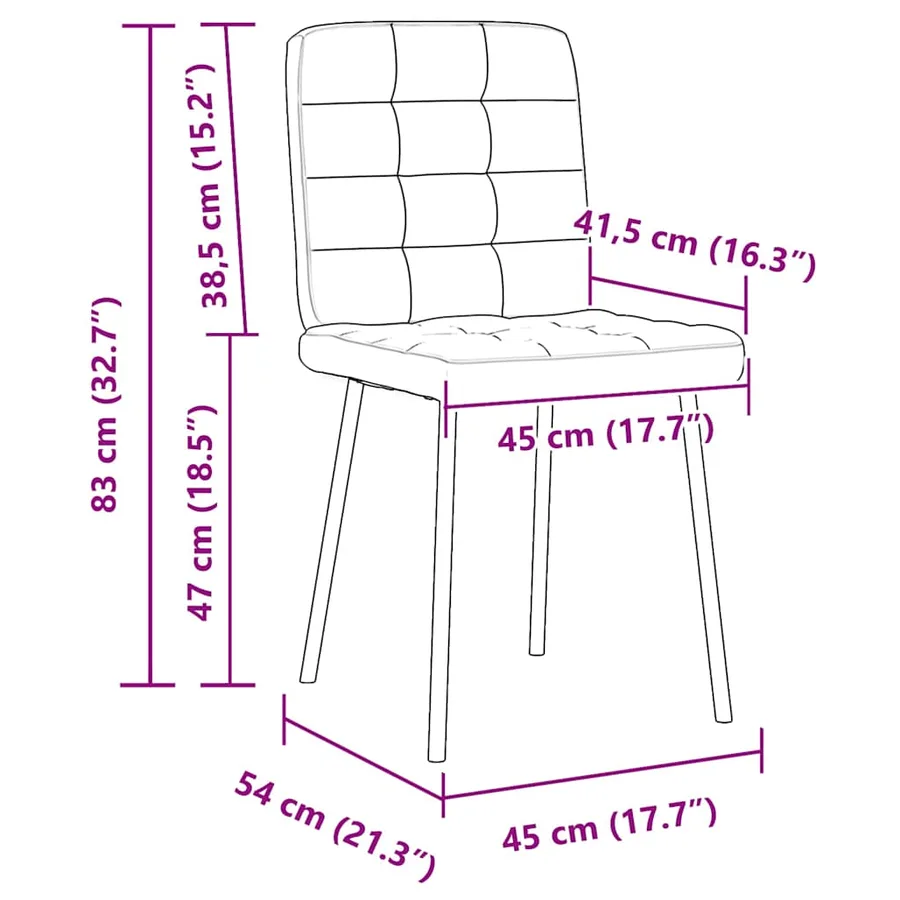 Chaises à manger lot de 4 Gris clair Velours - 9