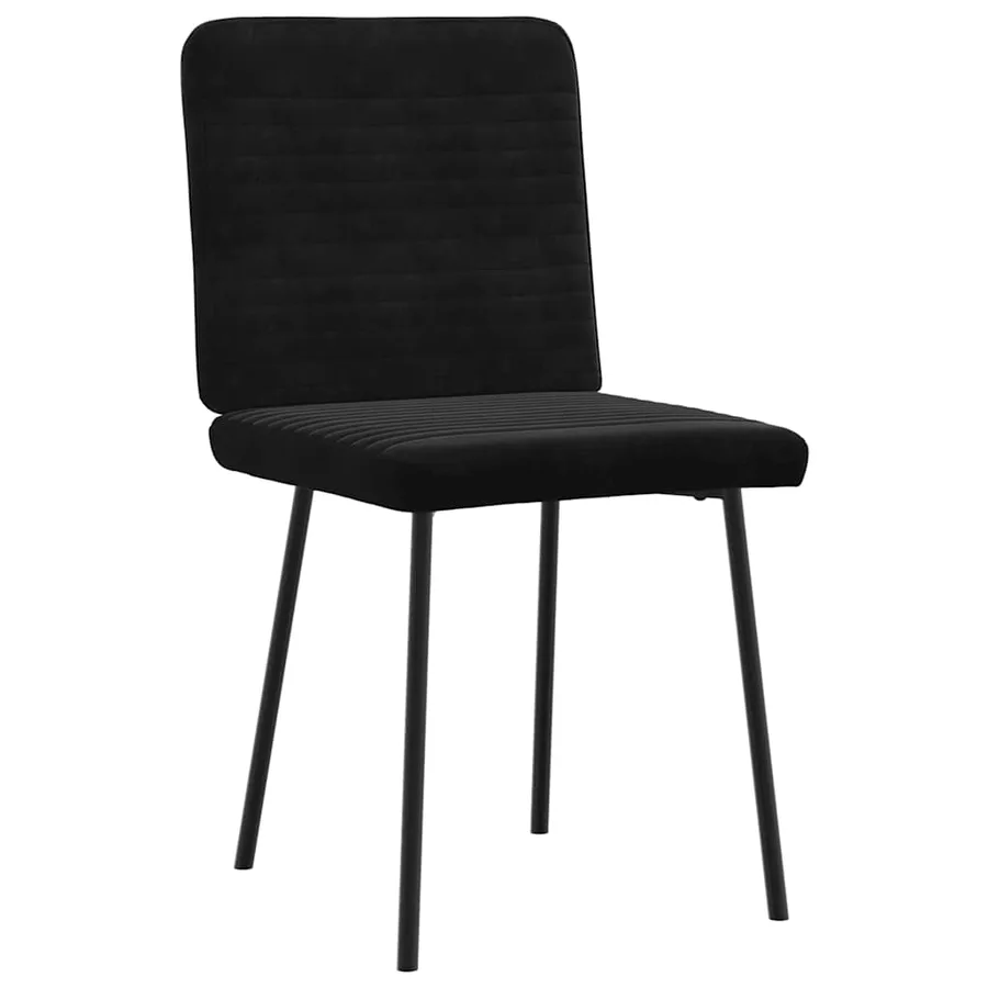 Chaises à manger lot de 6 noir velours - 3