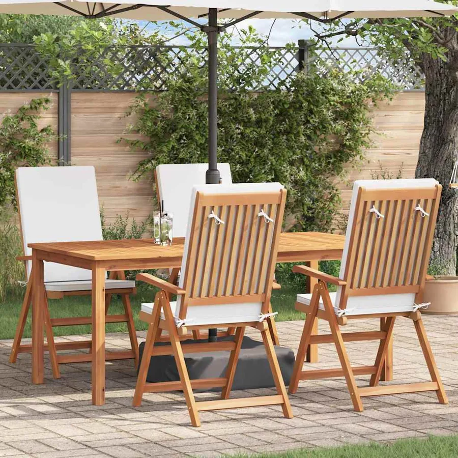 Chaise de jardin 4 pcs Marron et blanc 57 x 71,5 x 104 cm