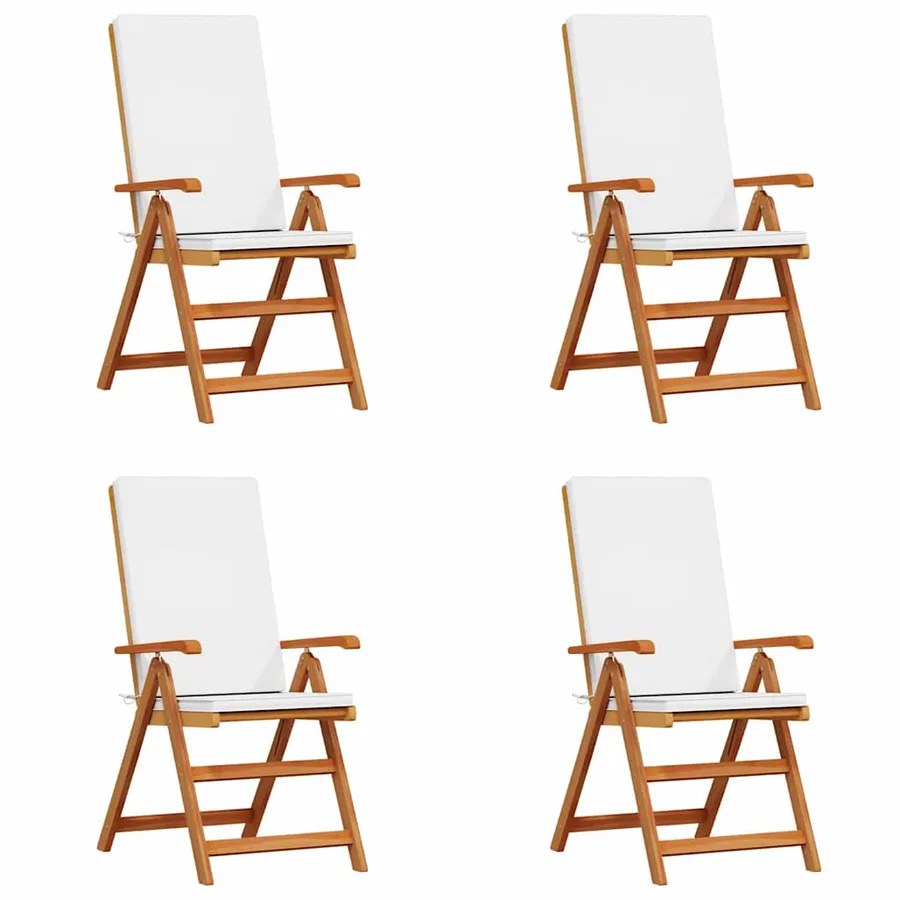 Chaise de jardin 4 pcs Marron et blanc 57 x 71,5 x 104 cm - 2