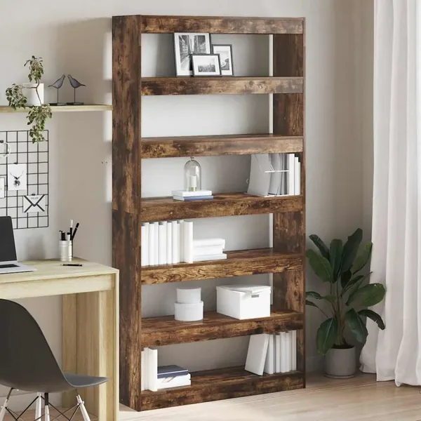 Bibliothèque Chêne fumé 100 x 30 x 198 cm Bois d'ingénierie