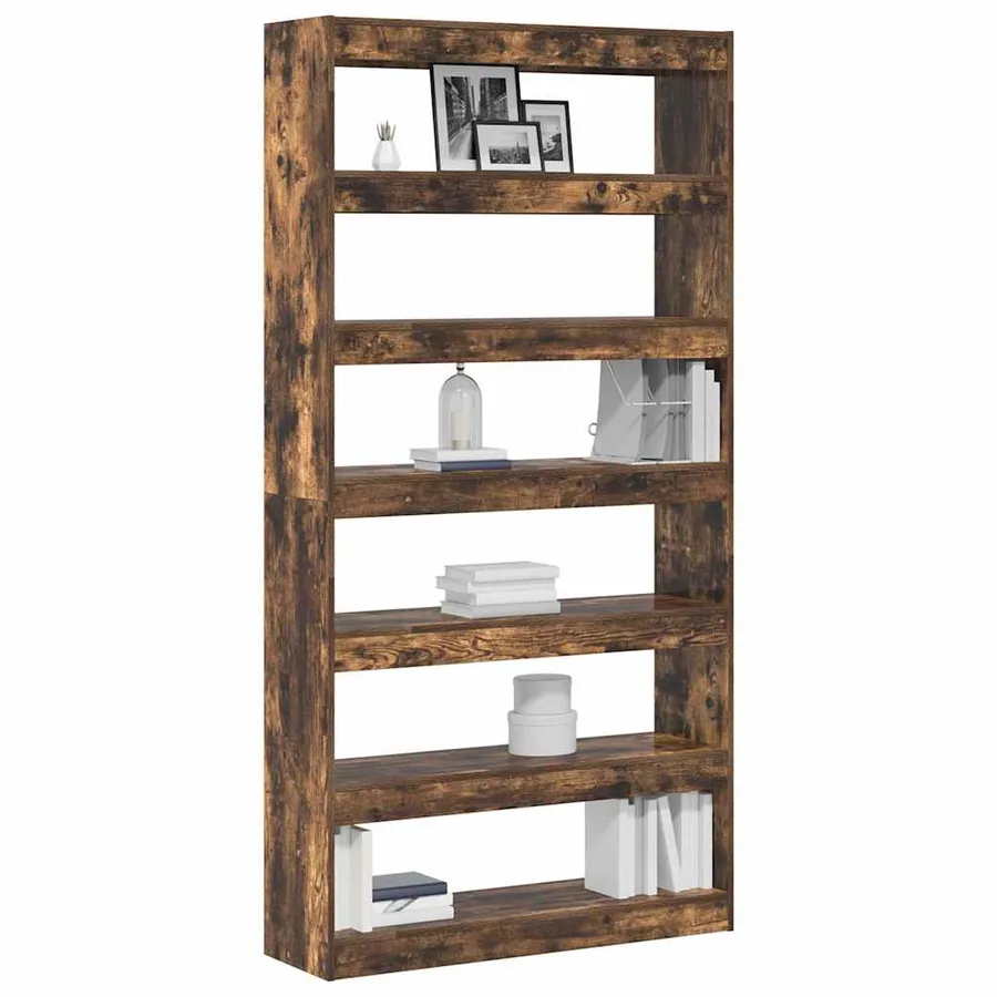 Bibliothèque Chêne fumé 100 x 30 x 198 cm Bois d'ingénierie - 3