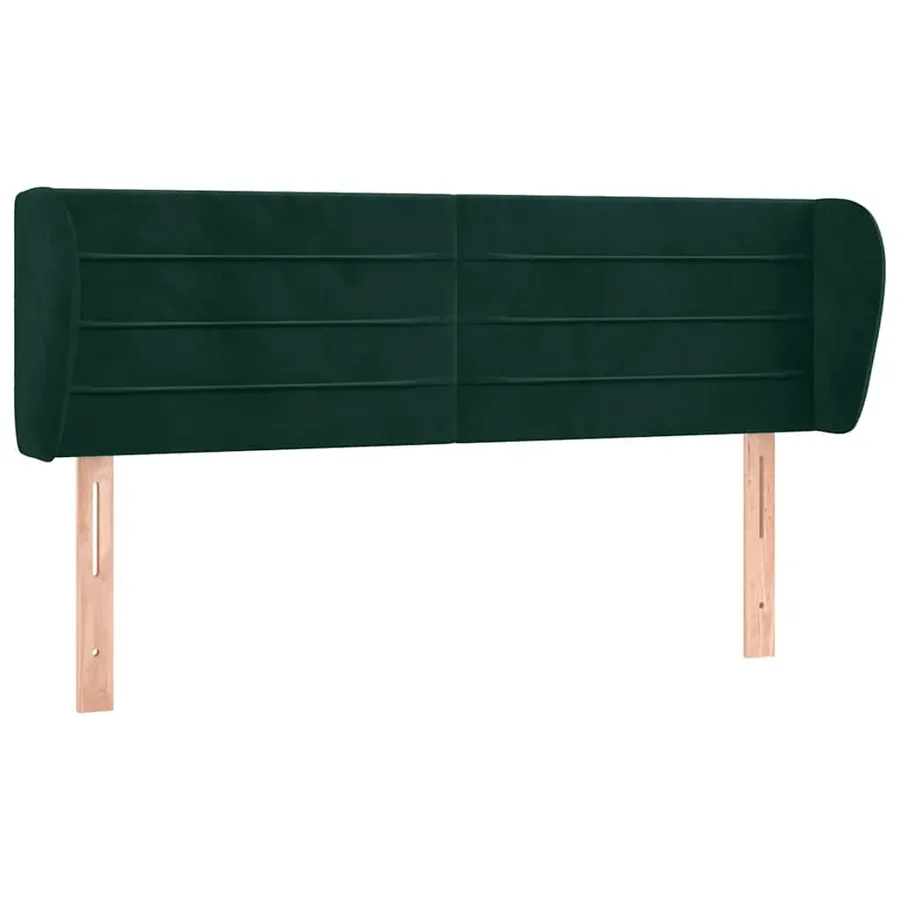 Tête de lit avec oreilles Vert foncé 147x23x78/88 cm Velours - 2