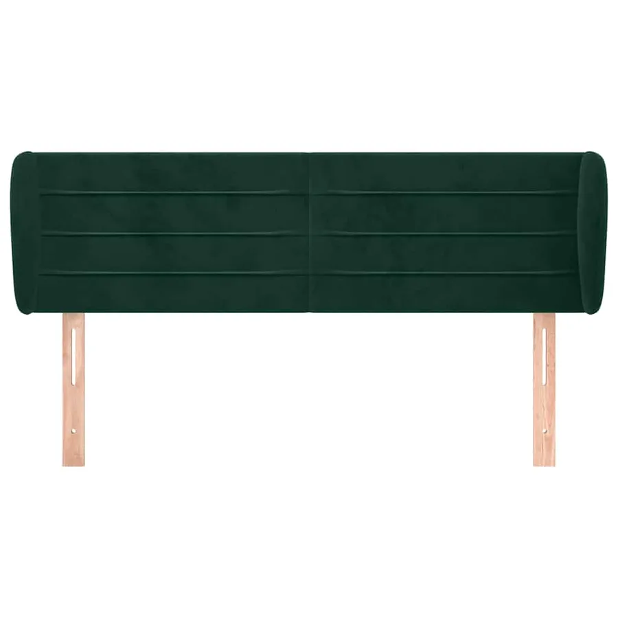 Tête de lit avec oreilles Vert foncé 147x23x78/88 cm Velours - 3