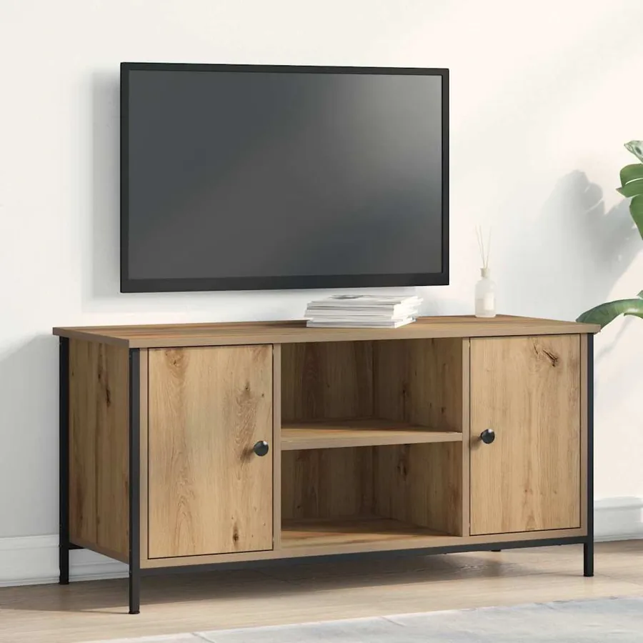 Meuble TV 100 x 40 x 50 cm chêne artisanal Bois d'ingénierie