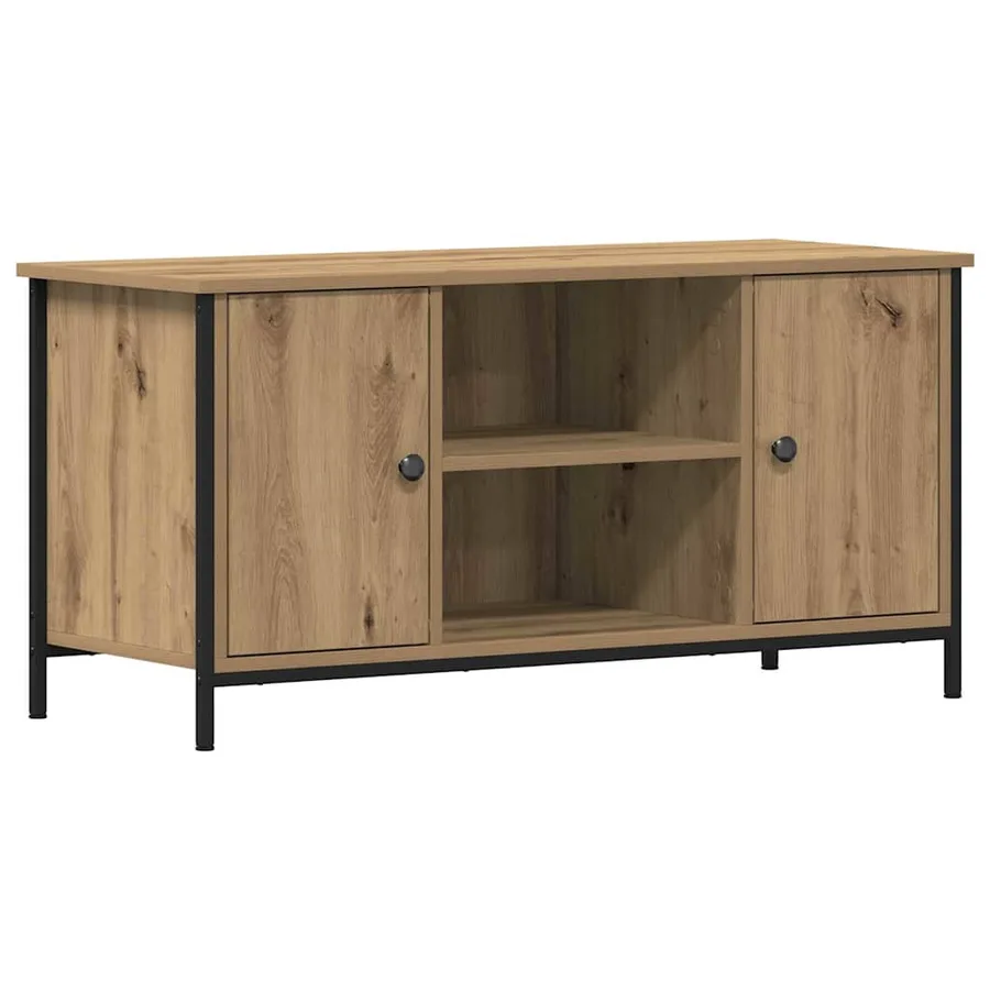 Meuble TV 100 x 40 x 50 cm chêne artisanal Bois d'ingénierie - 2