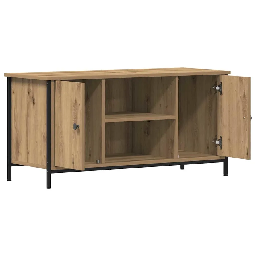 Meuble TV 100 x 40 x 50 cm chêne artisanal Bois d'ingénierie - 5