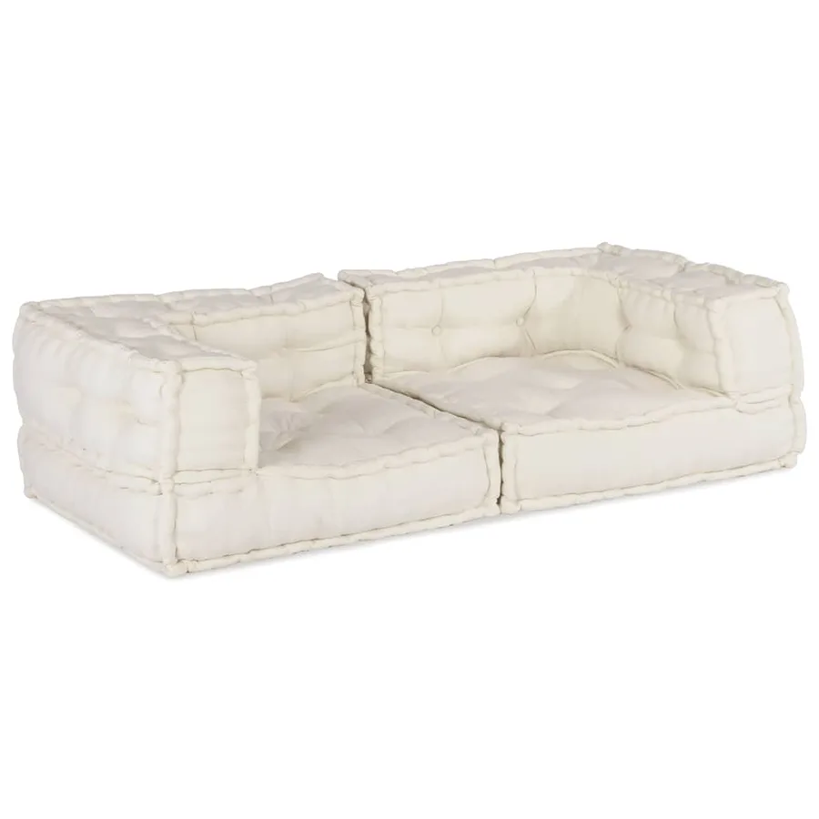 Canapé modulaire 2 places crème 140x70x36 tissu - 2