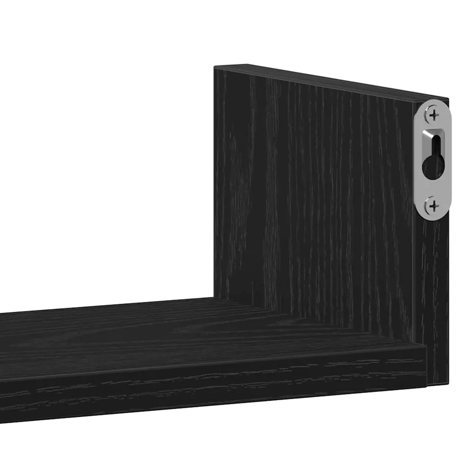 Étagères murales 3 pcs en chêne noir contrecollé - 8